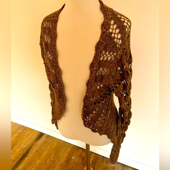 Brown Wet Seal crochet cardigan - Picture 3 of 4